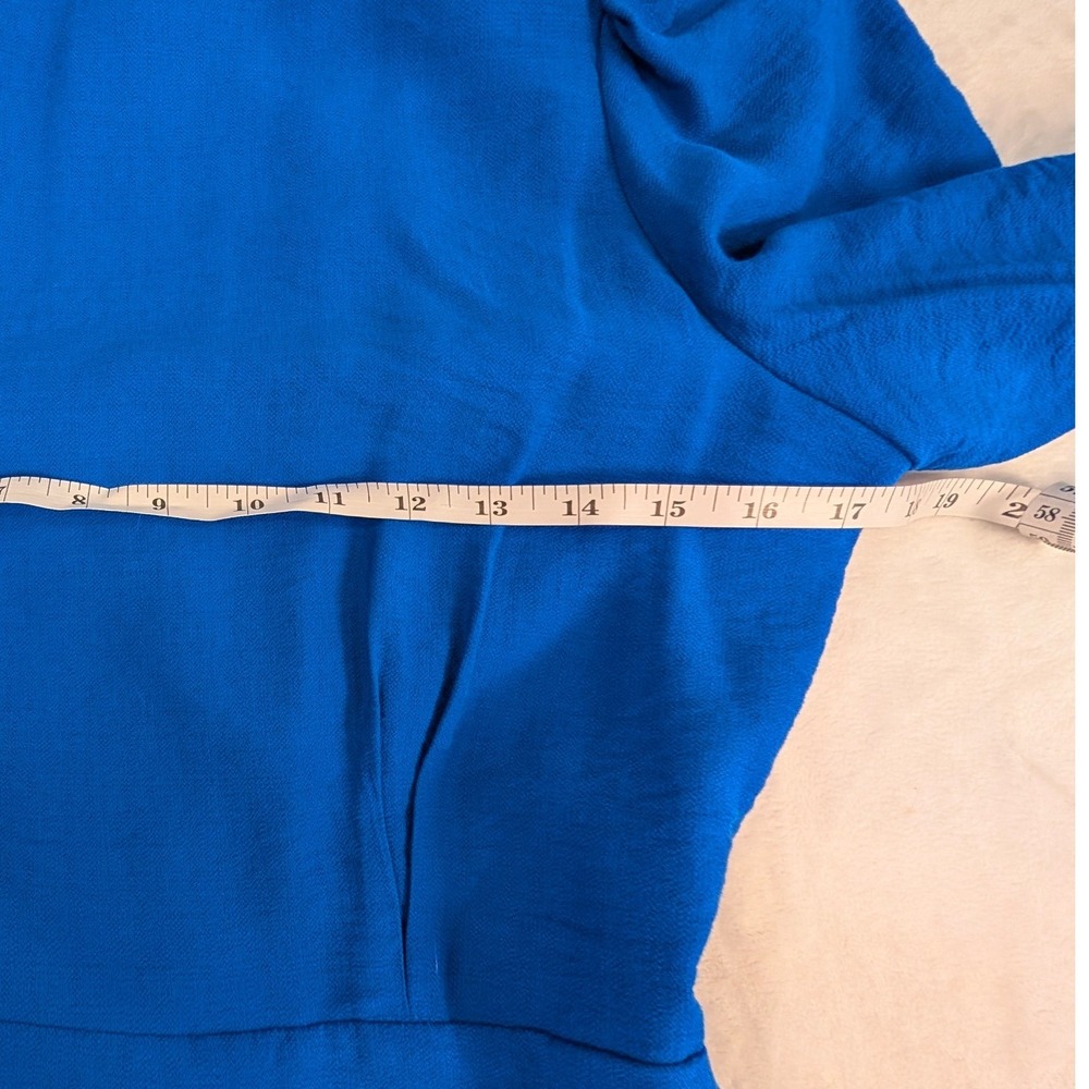 Alex Marie Royal Blue Wrap Dress Puff Sleeve V-Neck Cocktail Wedding Size 4 - Picture 14 of 14